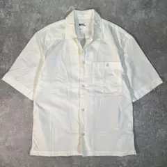 MHL. 半袖シャツジャケット　ボックスシルエット【L】ワークシャツ　コットン
