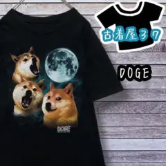 古着ドージデカロゴアニマル柄Tシャツ黒ブラックL