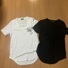エムフィル　M fil 定番　Uネックカットソー　2着　黒白