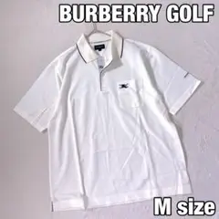 美品✨【BURBERRY GOLF】ポロシャツ ホースロゴ 刺繍 メンズ M 白