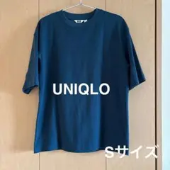 【UNIQLO】メンズ AIR ism 無地 Tシャツ 濃いグリーン Sサイズ