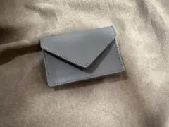 グレー レザー 名刺入れ 封筒型