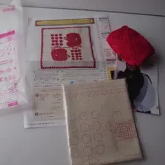 フェリシモ　　シク村のアウトライン刺しゅうタペストリーの会　ぶどうの葉と鳥
