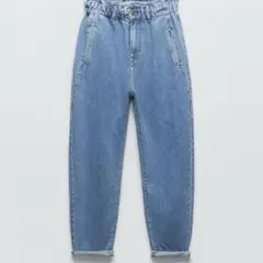 ZARA BAGGY ペーパーバッグデニムパンツ130