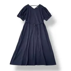 新品✨ インデックス　UVケア　接触冷感　ロングワンピース　ネイビー　半袖