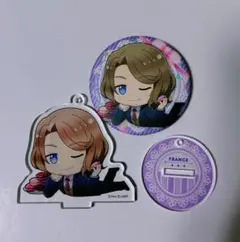 ヘタリア　フランス　アクリルスタンド+缶バッジ　ごろりんシリーズ