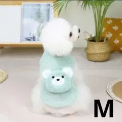 犬服ドッグウェア★背中ベア.★グリーン★M