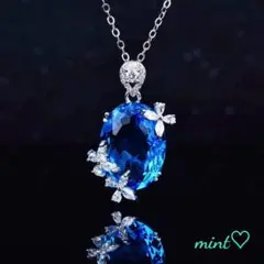 新品 蝶 ブルートパーズ ネックレス 妖精 煌めき プレゼント ご褒美