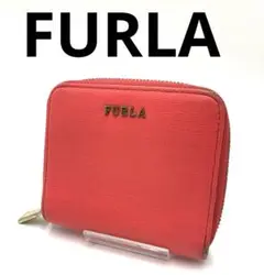 FURLA ブランド レッド 折り財布 ファスナー お洒落 レディース