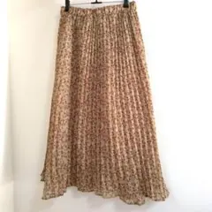 earth 花柄 ロングスカート フレア プリーツ フリーサイズ