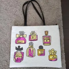 香水ボトル刺繍トートバッグ