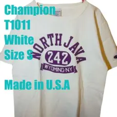 USA製 チャンピオン T1011 Tシャツ 白 S 3連プリント ホワイト