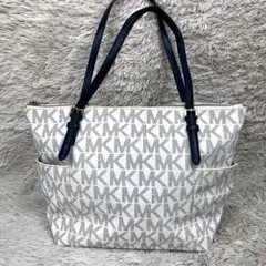 マイケルコース トートバッグ ゴールド金具 ホワイト×ネイビー