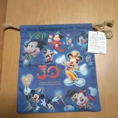 東京ディズニーリゾート30周年記念 ミッキーマウス巾着　タグ付き