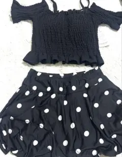 新品☆オフショルダードット柄セパレート水着