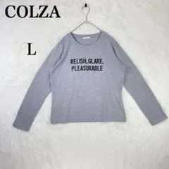 【コルザ】英字プリント カットソー グレー 長袖Tシャツ シンプル L