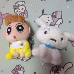クレヨンしんちゃん　しろ　ひまわり　ぬいぐるみ　キーホルダー