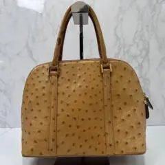 オーストリッチ ドーム ミニハンドバッグ イエロー