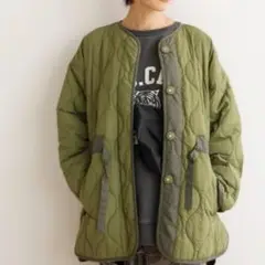 【美品】ジャーナルスタンダード　キルティングブルゾン　カーキFサイズ　ふんわり