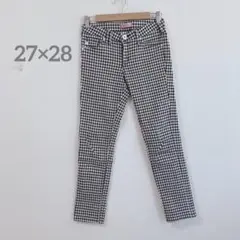 サムシング/SOMETHING スキニーパンツ　ギンガムチェック　ストレッチ有り