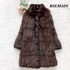 【定価46万】BALMAIN ロシアンリス シルク リバーシブルファーコート