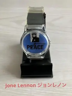 John Lennon PEACEデザイン 時計 クリアケース付き