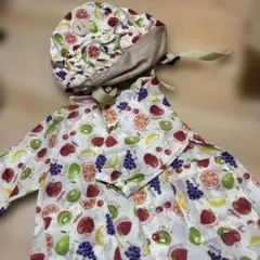 Bobson フルーツ柄 レインコート&リュックセット
