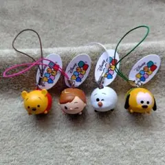 ディズニー　ツムツム　マスコット4種 プルート、プーさん、アナ、オラフ