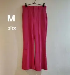 フレアパンツ ピンク タック入り M