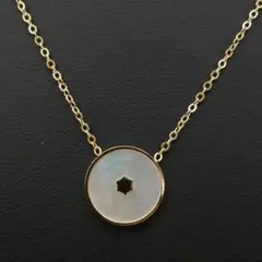 ■新品■ シェル 六角 ゴールド 18K GP バード ネックレス コイン