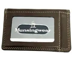 Munsingwear マンシングウェア 定期パスケース 二つ折り 羊革 未使用