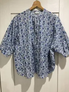 【美品】Parkes 花柄 五分袖ブラウス　リバティパークス