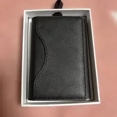 MagSafe対応 PUレザー三つ折りカードウォレット ブラック