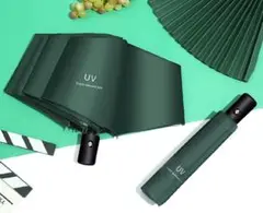 ✨特価✨折りたたみ傘 ワンタッチ自動開閉 撥水加工 晴雨兼用 UVカット カーキ
