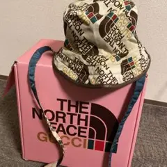 グッチ ノースフェイス 652942 バケットハット ブラウン　ナイロン THE NORTH FACE - グッチ ノースフェイス 652942 バケットハット