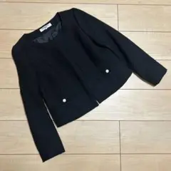 NATURAL BEAUTY BASIC ノーカラージャケット Sサイズ 黒