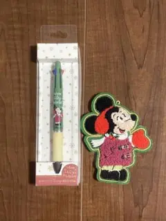 【新品未使用】ミッキー4色ボールペン&シャープペンシル ワッペン付
