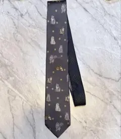 giraffe ジラフ キャット 刺繍 シルク 千鳥 アシンメトリー ネクタイ