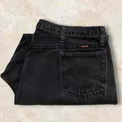 【RUSTLER ラスラー ブラックデニムパンツ 黒 極太 40x27 2XL】