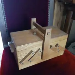 木製二段式ソーイングBOX
