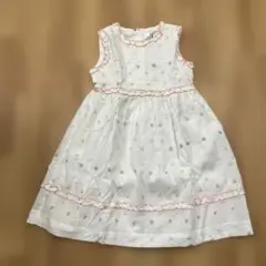 ワンピース　アートレター　バックリボン結び　ホワイト値下げ