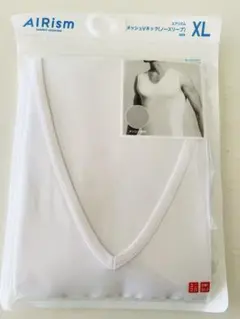 AIRism ホワイト Vネックタンクトップ XL