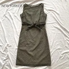 美品✨NEW YORKER シアー　ノースリーブ　ワンピース　総柄　Mサイズ相当