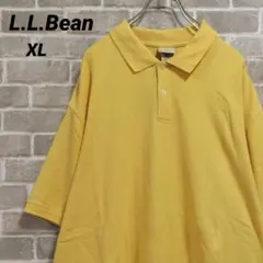 【L.L.Bean】半袖鹿の子ポロシャツ イエロー 袖ワッペン US古着