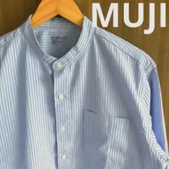 【可愛い◎】MUJI 無印良品 洗いざらしボックスシルエットスタンドカラーシャツ