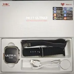 HK11 ULTRA3 スマートウォッチ 本体カラーチタン　バンドブラック