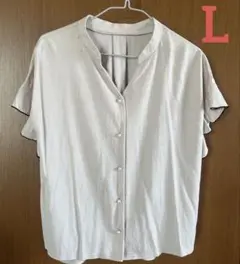 レディース　トップス　半袖　シャツ　ブラウス　L