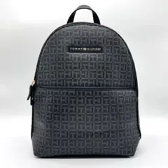 【新品】海外限定 TOMMY HILFIGER ブラックリュック モノグラム