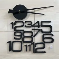 ブラック 壁かけ　時計 立体数字　DIY Mサイズ
