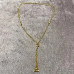 150.ゴールド ロングネックレス タッセル付き